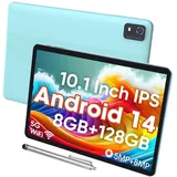 weelikeit 10-Zoll-Android-Tablet, 128 GB Speicher (erweiterbar auf 1 TB), 6000-mAh-Akku, 5G WiFi 6, Bluetooth 5.0, 8-MP- + 5-MP-Dualkameras, Kinder und Familie