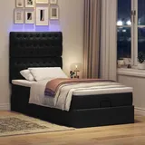 vidaXL Ottoman-Bett mit Matratze Schwarz 100x200 cm Stoff