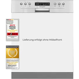 Exquisit EGSP9414-EB-030D Einbau-Geschirrspüler (teilintegrierbar, 598 mm breit, Inox)