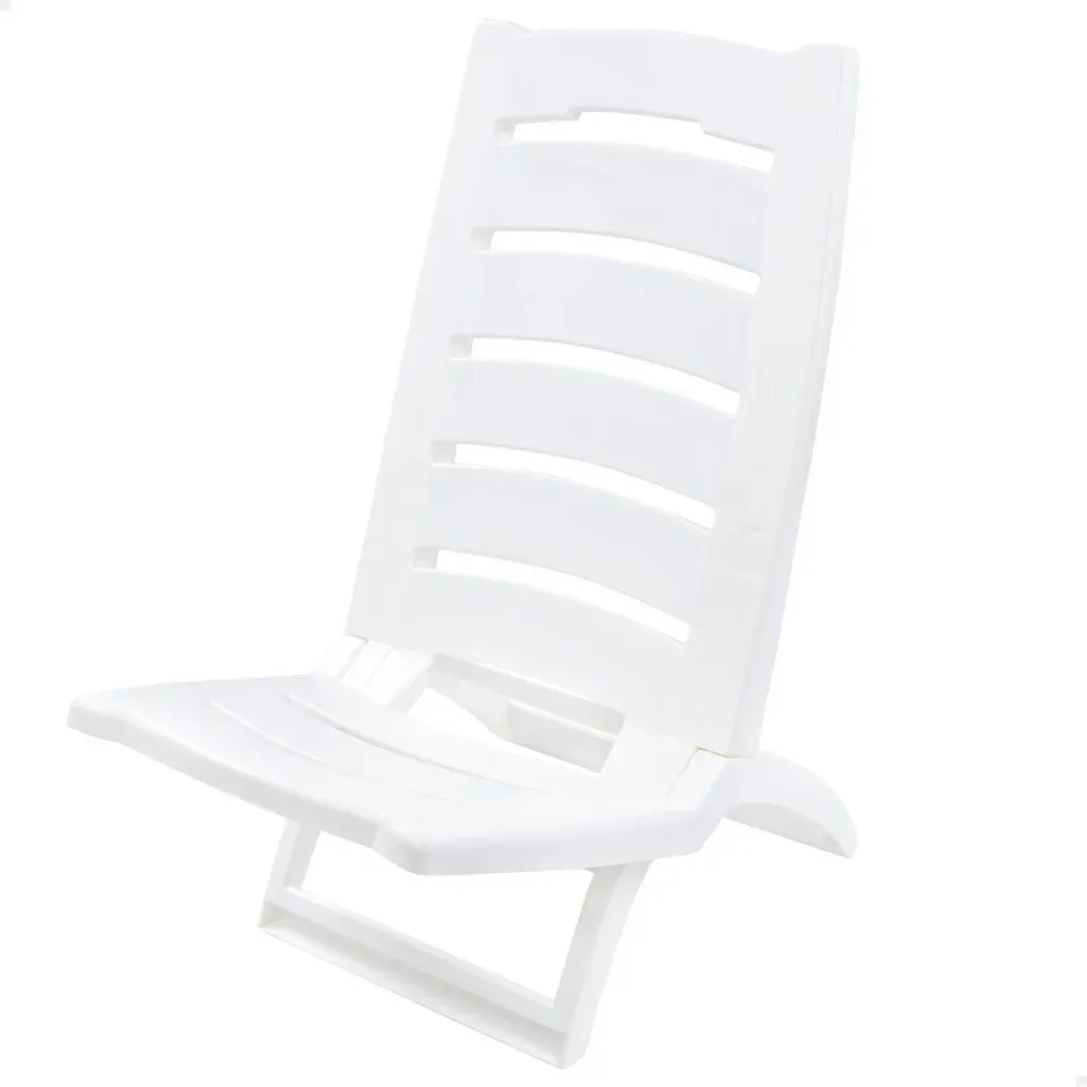 Niedriger klappbarer Kunststoff-Strandkorb weiß Farbe Aktive