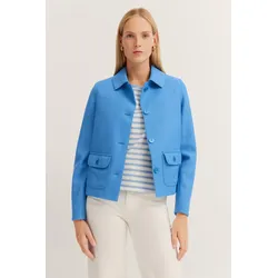 Wolljacke BUGATTI, Damen, Gr. 38, 320, hellblau, 100% Wolle, unifarben, casual, regular fit, Langarm normaler Saum, Jacken, aus 100 % Wolle