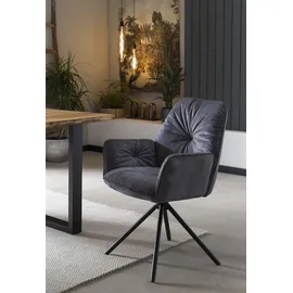 SalesFever Armlehnstuhl mit 360° Drehfunktion Gelb|Grau|Grün|Rosa|Schwarz