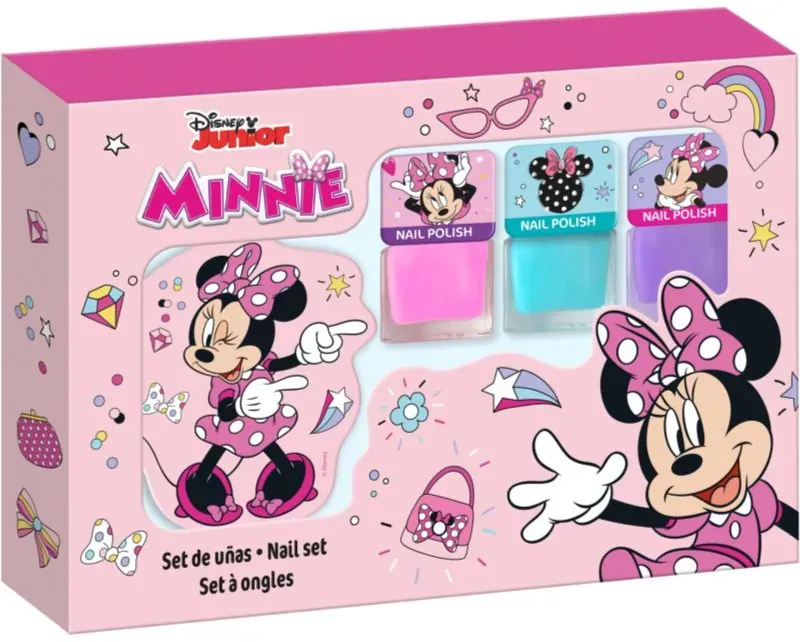 Disney Minnie Nail Set Set mit Nagellacken für Kinder 3y+ Pink, Blue, Purple 3x4.5 ml