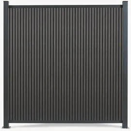 [neu.holz] Gartenzaun Startermodul 185 x 180 cm Grau/WPC
