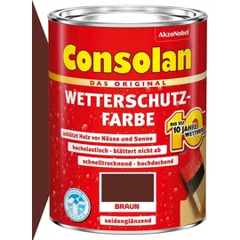 Consolan Wetterschutz-Farbe 2,5 l braun seidenglänzend