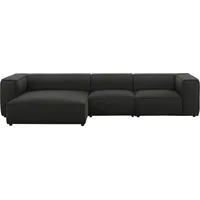 W.Schillig Ecksofa »around-the-block«, mit eleganter Biese, mit Federkern, Breite 341 cm grau