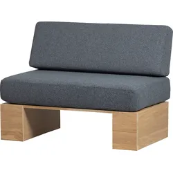 Essbank WOOOD "Dine", blau, Sitzbänke, Sitzbank, mit bequemen Sitzkissen, Breite 200 cm