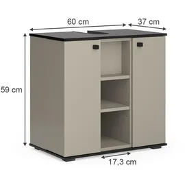 Vicco Waschbeckenunterschrank Joli 60 x 59 x 37 cm Grau
