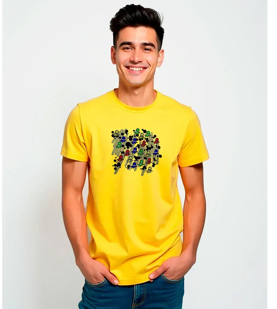 Kruskis Mad Octopus Kurzarm-t-shirt - Lemon Yellow - L