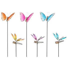 Mica decorations Gartenstecker Schmetterling 99 x 64 x 37 cm Blau/Rosa