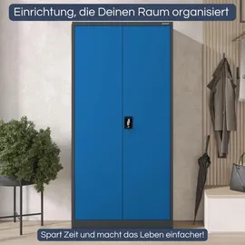 Jan Nowak Mehrzweckschrank 185 x 90 x 45 cm Anthrazit-Blau