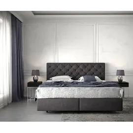 DeLife Boxspringbett Dream-Great 180x200 cm Schwarz mit Matratze und Topper - Schwarz