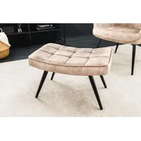 Riess-Ambiente Hocker SCANDINAVIA - modern champagner beige Samt schwarze