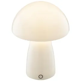 Lightbox LED Akku Pilzleuchte, 22 x 16 cm, 250 lm, 2700 K, dimmbar, Glas, weiß - Weiß