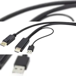 Renkforce DisplayPort / HDMI Adapterkabel DisplayPort Stecker, HDMI-A Stecker 2.00 m Schwarz RF-4600632 DisplayPort-Kabel
