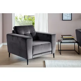 trends by hg Sessel Barcelona Polyester 96 x 86 x 89 cm grau mit Metallfuss