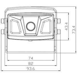 Ampire Rückfahrkamera (CVBS), 125°, IP69K, Heckeinbau, 15m Kabel