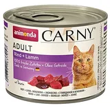 Animonda Carny Adult Katzenfutter für erwachsene Katzen, Dose Nassfutter für ausgewachsene Katzen, Rind + Lamm, 6 x 200 g