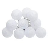 Atmosphera batteriebetriebene LED-Lichterkette, 10 Kugeln, Durchmesser 6 cm, weiß