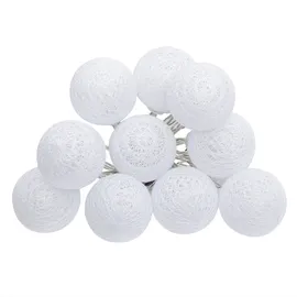 Atmosphera batteriebetriebene LED-Lichterkette, 10 Kugeln, Durchmesser 6 cm, weiß