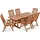 Konsimo Gartenmöbel-Set Hergestellt in EU und Handgefertigt "ALCES", braun, aus massivem Kiefernholz, 160/210x73x90 | 663x106x73 cm - Braun