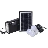 3600 mAh Mini Solargenerator mit Solarmodul 3,5 W, 6 V, Tragbare Powerstation mit Steckdose und LED-Lichter - SOLARGENKO