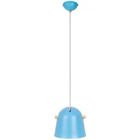 Nowa Hängelampe Pendelleuchte Esszimmerleuchte holzoptik Metall blau E27 Retro