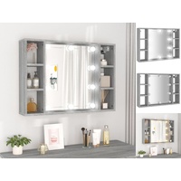 VidaXL Spiegelschrank mit LED Grau Sonoma 76x15x55 cm
