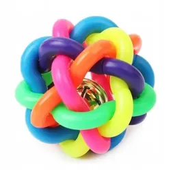 NUXIE Hund Kauspielzeug Gummiball geflochtene Glocke 6cm
