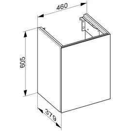 Keuco X-Line Waschtischunterschrank, 1 Tür, 33122110001,