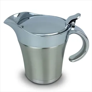 Gravidus Thermo-Sauciere Einhand Soßenkanne mit ca. 400 ml aus Edelstahl Thermo Sauciere Sauce Kanne Servierkanne verchromt