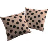 ADAM Audio Adam Dekokissen Kissenhülle Dots, aus Bio-Baumwolle, Kissenhülle ohne Füllung, 1 Stück beige|lila 40 cm x 40 cm