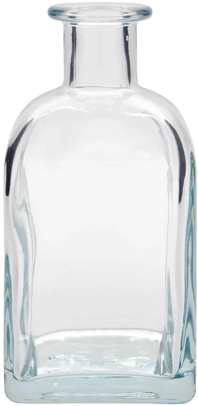 Botella de vidrio de farmacia 'Carré' de 350 ml, cuadrada, boca: corcho