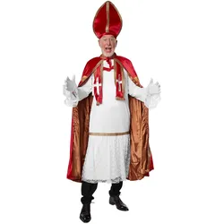 tectake® Herrenkostüm St. Nikolaus-Set dunkelrot