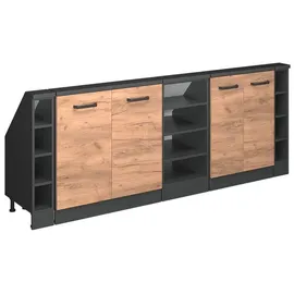 Vicco Dachschrägenschrank Rion, Anthrazit/goldkraft Eiche, 5er Set, Vicco