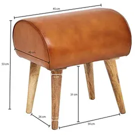 Wohnling Hocker WL6.087 braun Leder, 1 St.
