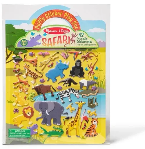 Reusable Puffy Stickers Playset Safari