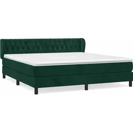 vidaXL Boxspringbett 180 x 200 cm Dunkelgrün