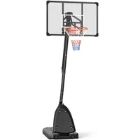 sportnow Basketballständer mit Rollen 107x70cm Rückwand, Mobiler Basketballkorb mit Ständer, verstellbare Korbhöhe 236-293 cm