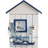 Reuvv Wand-Schlüsselhalter im mediterranen Stil, Seevogel-Schlüsselhaus aus Holz, Schlüsselanhänger-Organizer für Wohnkomplexe, Autoparkplätze