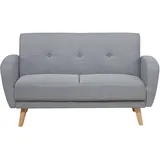 Beliani Schlafsofa Polyester 2-Sitzer Grau