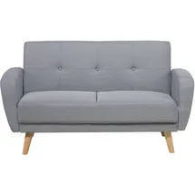 Beliani Schlafsofa Polyester 2-Sitzer Grau