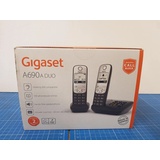 Gigaset A690A DUO DECT-Heimtelefon mit Anrufbeantworter - Silber/Schwarz