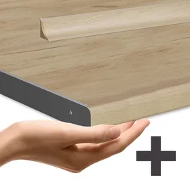 Vicco Küchenzeile R-Line 300 cm Anthrazit Hochglanz/Goldkraft Eiche