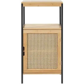[en.casa] Tervola Badschrank 40 x 80 x 35 cm Schwarz/Bambus