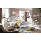 Xlmoebel Schlafzimmer-Set Schlafzimmer Komplettset mit königlichem Barockbett, Schminktisch, (6-tlg. Schlafzimmer-Set), Hergestellt in Europa weiß