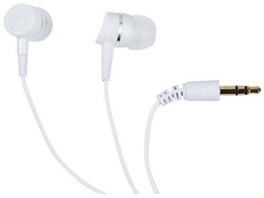 Vivanco Smartphone-Headset (In-Ear Kopfhörer, Stereo extra Bass, Weiß, 1,2m Kabellänge) weiß