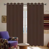 DOGUO Vorhang Blickdicht Thermovorhang 160 x 320 cm Gardine Schlafzimmer Ösen Thermo Verdunkelungsvorhang Thermovorhang mit Ösen, Waschbar für Jedes Fenster, braun