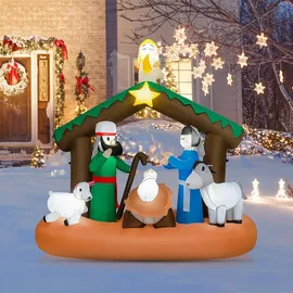 Costway Weihnachtskrippe Nachstellung der Geburt Jesu
