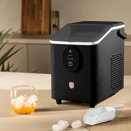 Berlinger Haus Eiswürfelmaschine - Kompakter Ice Maker Retro-Design mit 0,8L Wassertank & 120W - 12kg Eis in 24h, Eisherstellung, Mehrfarbig, Schwarz